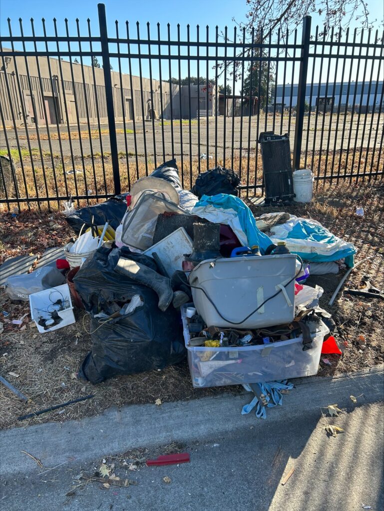 An example of trash on Manteca’s streets. This is Before…