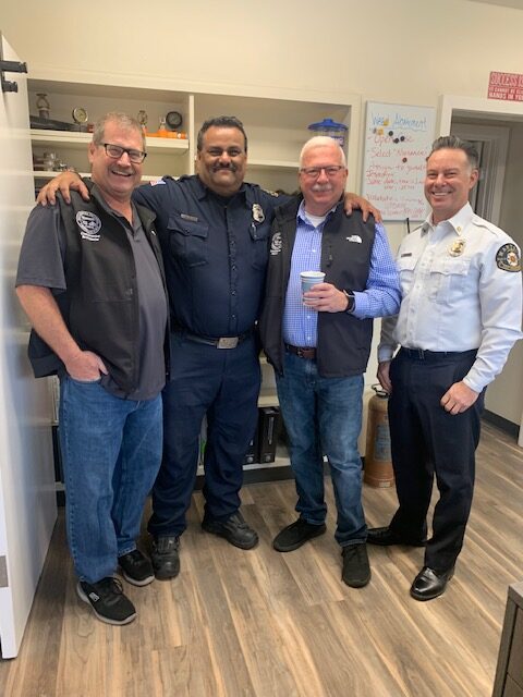 From left to right: Vice Mayor David Breitenbucher, Fire Inspector II Art Salas, Councilmember Charlie Halford and Fire Chief David Marques