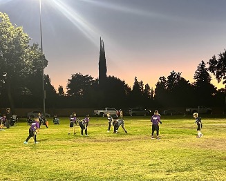 Photo caption: NFL Flag Football. Over 260 kids participated this season, playing under the lights at Northgate Community Park.
