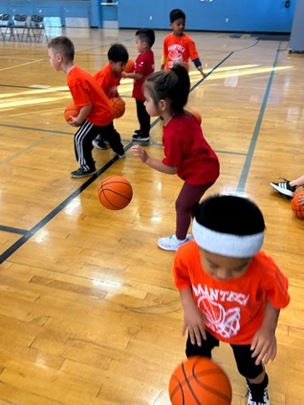 Photo Caption: Tiny Tots sports programs for children aged 3-4 and 5-6; including basketball twice a year.